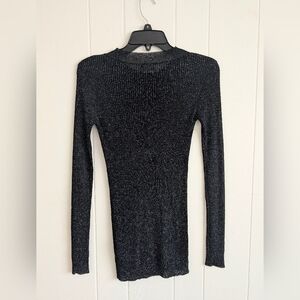 Line & Dot Metallic Black Knit Top